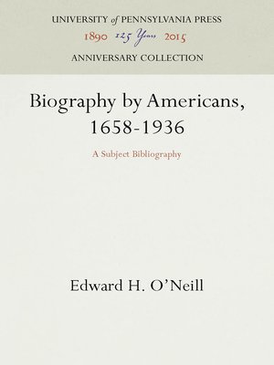 cover image of Biography by Americans, 1658-1936